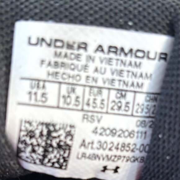 Under Armour Size 11.5 Men\'s Charged Assert 9 Marble Running Shoes 3024852 Black main image 4